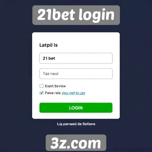 Processo de login no site 21bet